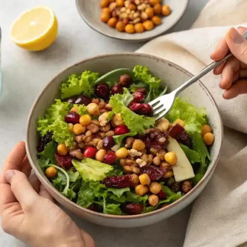 The Best Lettuce Cranberry Nuts Chickpea Salad Recipe – 10 Minutes! Lettuce Cranberry Nuts Chickpea Salad Recipe