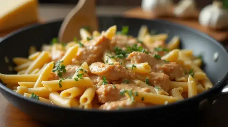Easy Garlic Parmesan Chicken Pasta