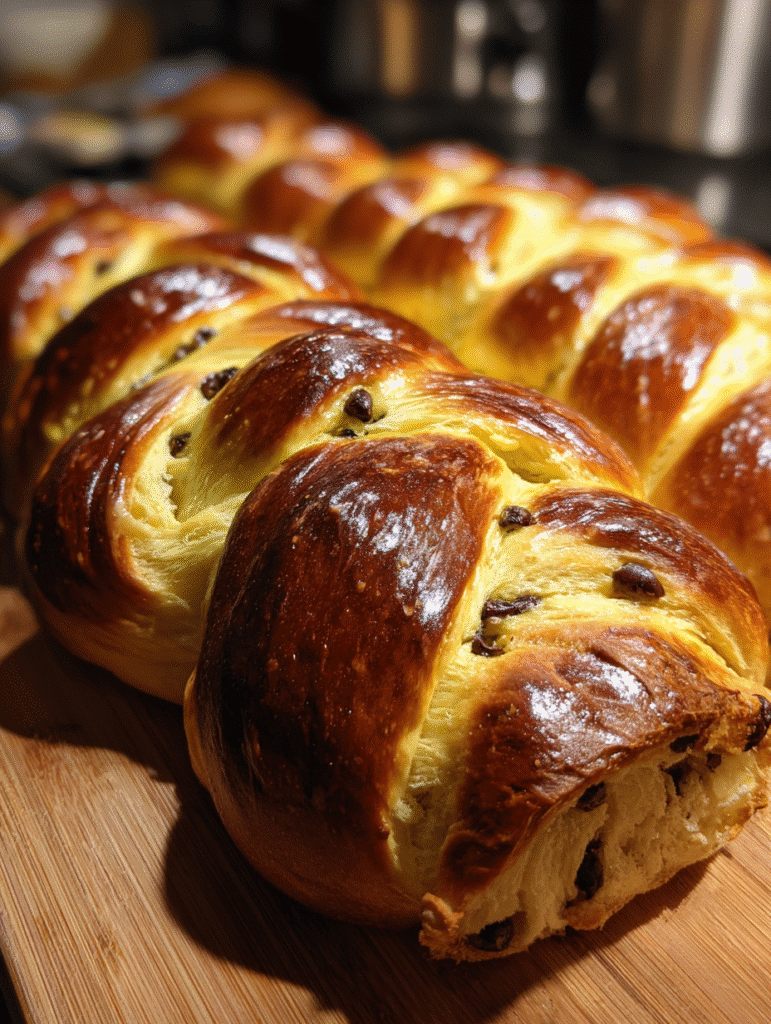 braided chocolate chip brioche recipe golden crust loaf