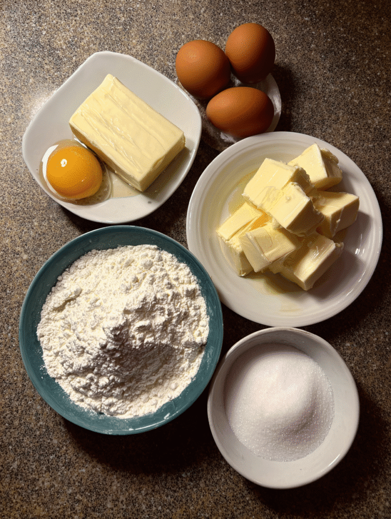 Graduation cakes ingredients setup