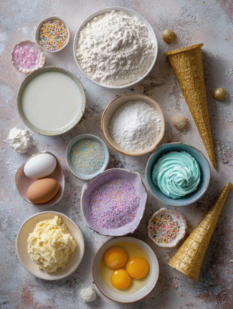  ingredients for a unicorn cake