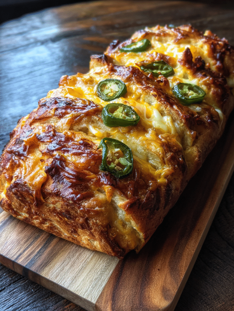 Vegan jalapeño cheese artisan bread recipe finished loaf crusty golden