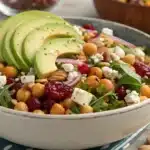 Salad with Cranberries, Nuts & Garbanzo Beans Recipe