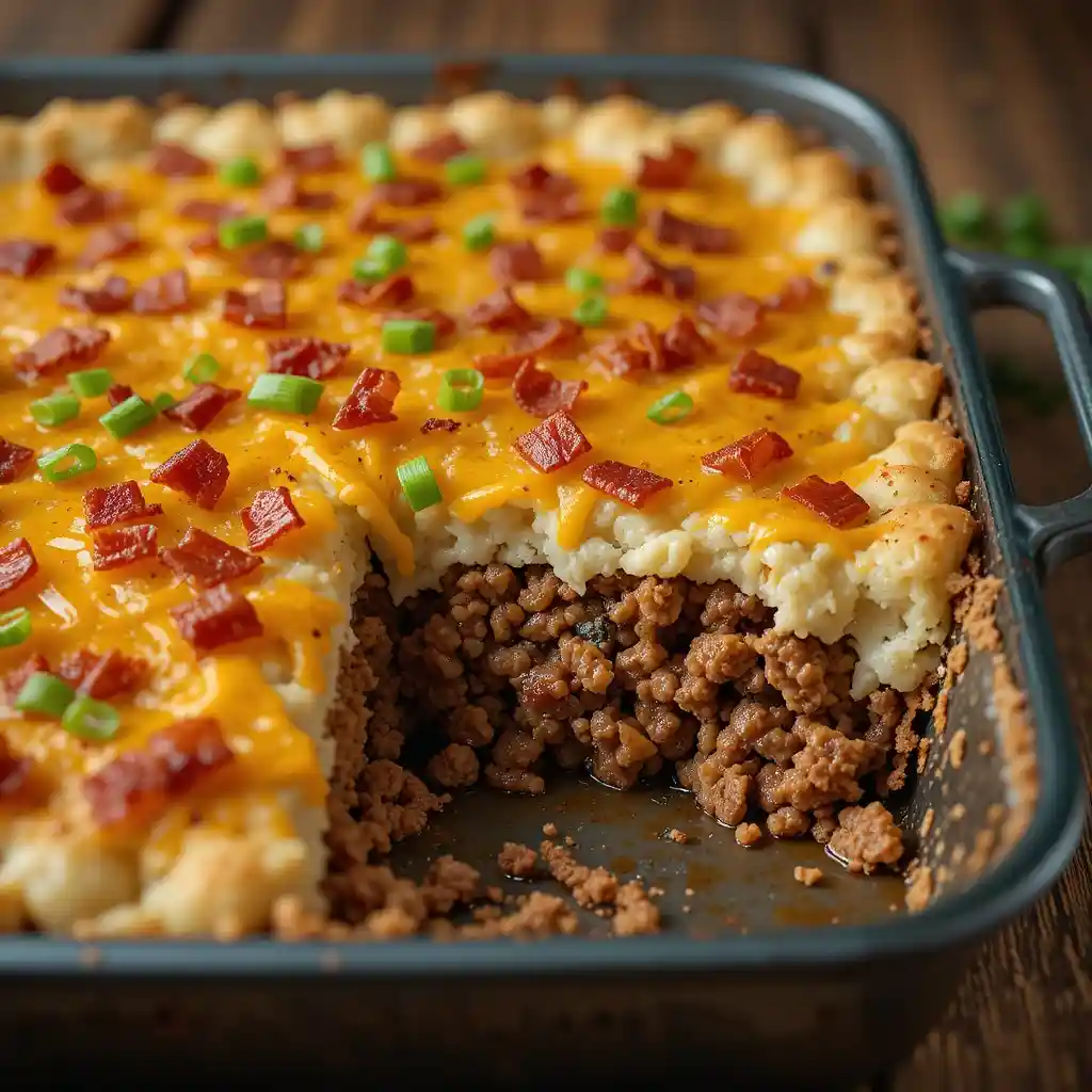 Cowboy Meatloaf and Potato Casserole