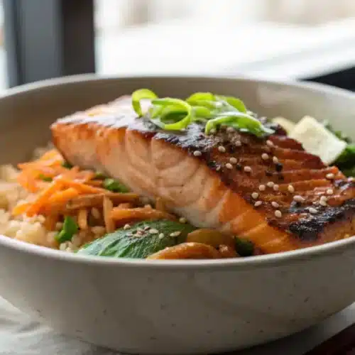 Easy Sticky Miso Salmon Bowl (High-Protein & So Addictive) sticky miso salmon bowl
