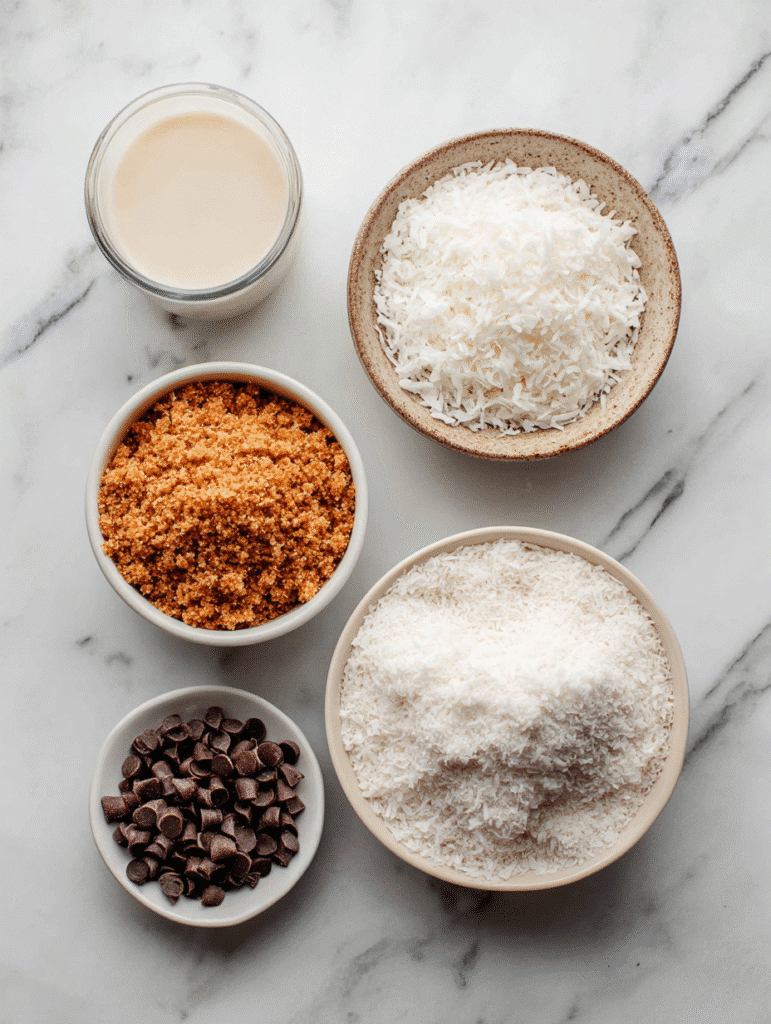 Moose farts recipe ingredients on marble counter with measuring bowls.