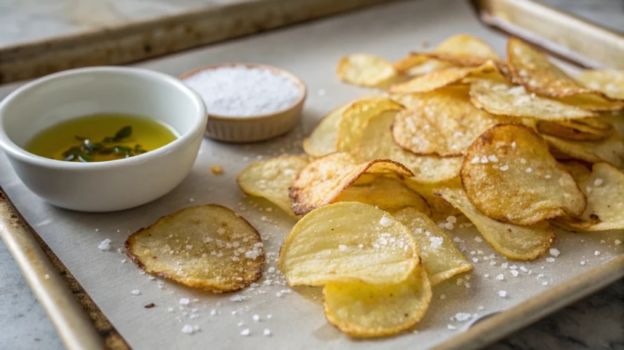 Freshly baked homemade gluten free chips