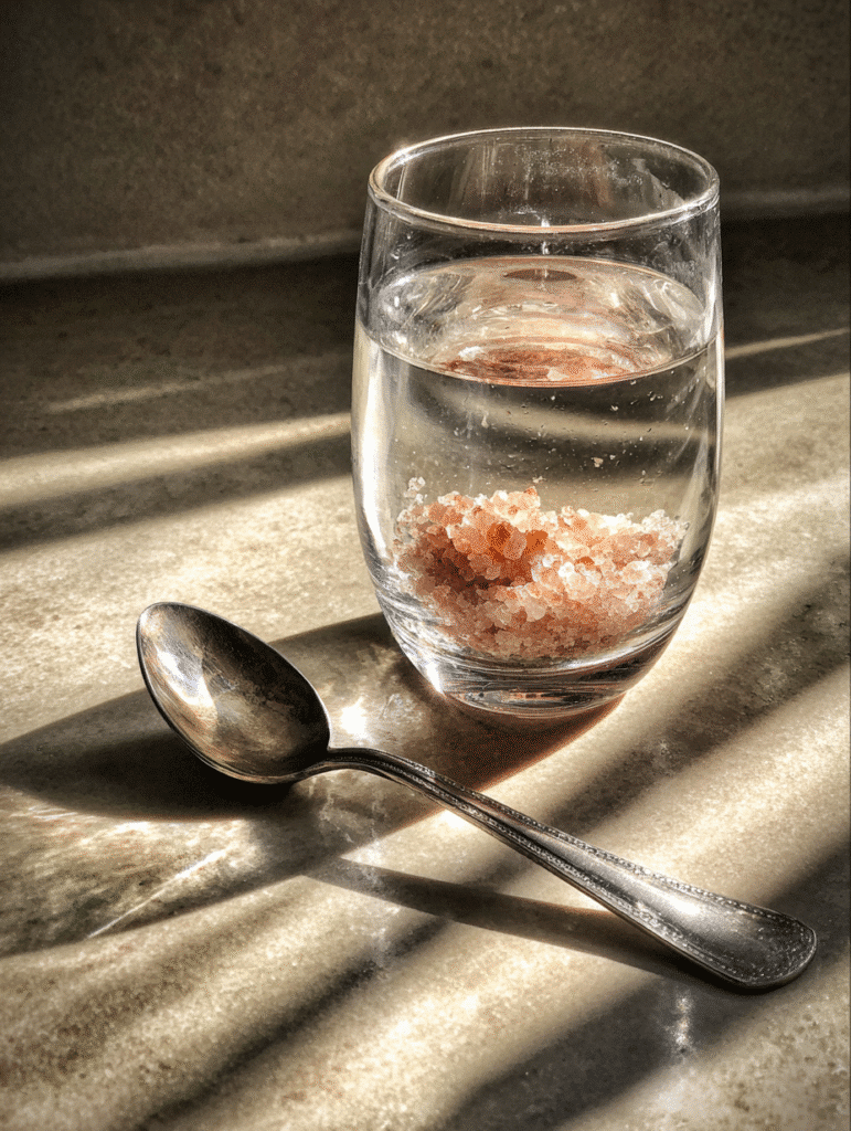 pink salt trick mixing pink himalayan salt with water