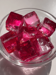 Dr Oz pink gelatin recipe in glass mold for weight loss