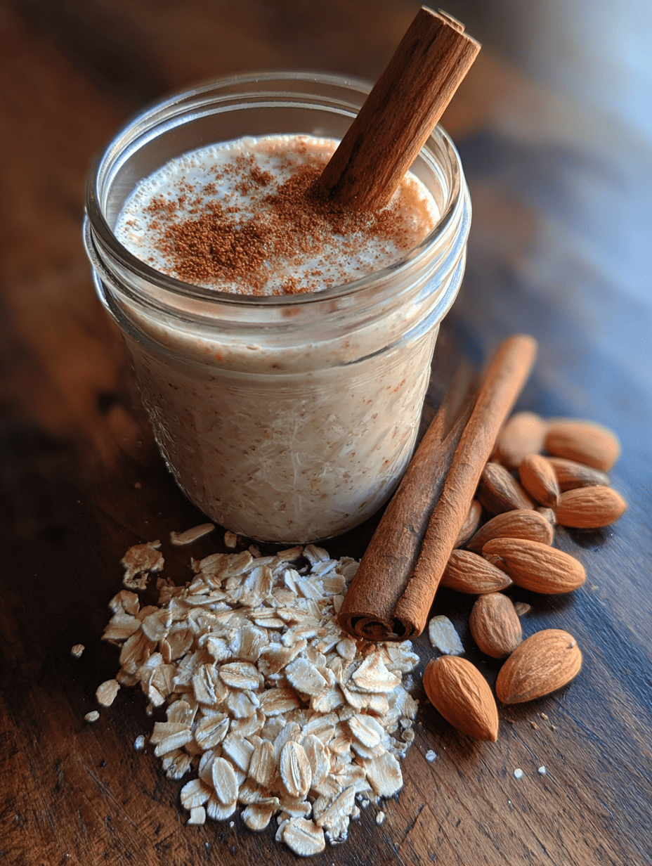 Oat trick for weight loss shown as 100 calorie overnight oats in mason jar on rustic table
